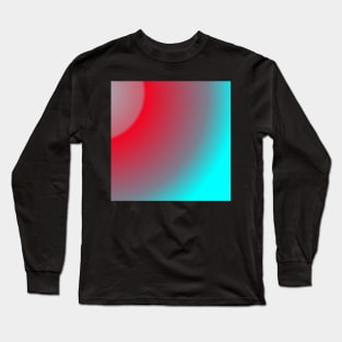 Holographic aqua and red watercolor gradient Long Sleeve T-Shirt